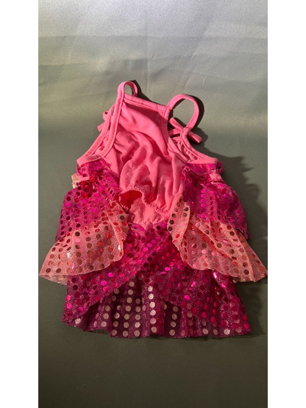 Pink Sequin Ruffled Pet Dress By Pet Spirit - Sparkly Layered Party Outfit For S - Picture 3 of 3